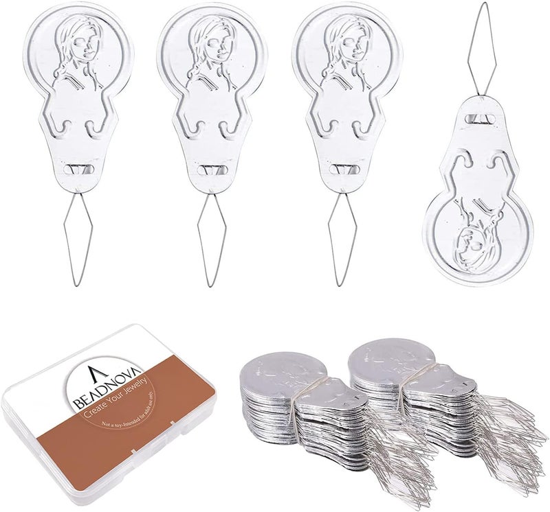 BEADNOVA Needle Threaders 100pcs Aluminum Sewing Needle Threader for Sewing Small Eye Embroidery Craft Knitting Quilting (100pcs) - Image 1